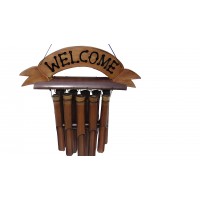BudiVis Shop: Bali Wholesale Bamboo Wind Chimes with Wooden Welcome Sign