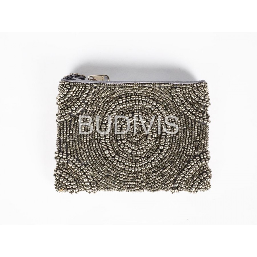 Silver Rectangle Beaded Wallet