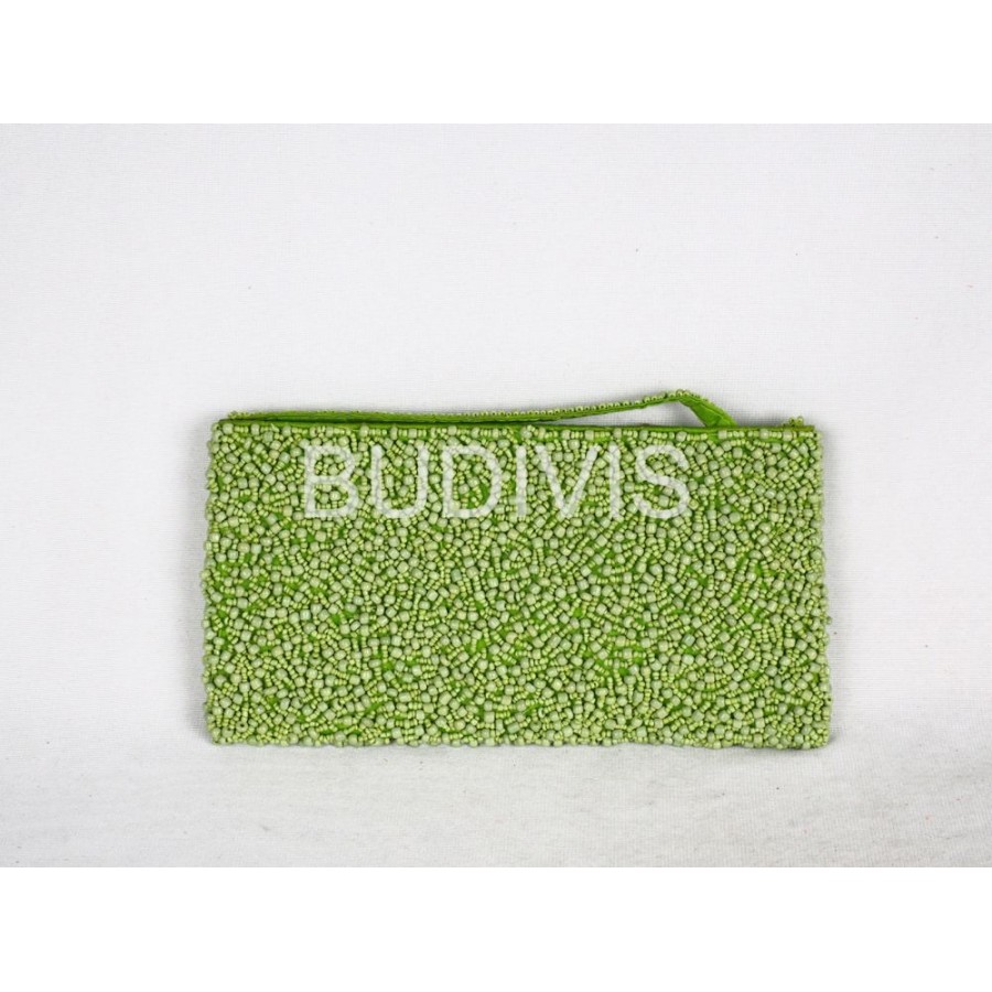 Green Rectangle Beaded Wallet
