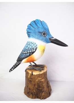 wholesale bali Realistic Wooden Bird Belted Kingfisher, Home Decoration