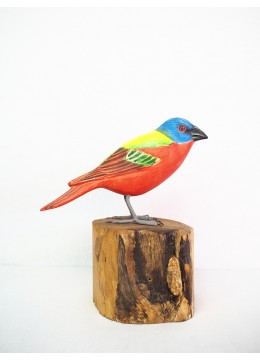 wholesale bali Realistic Wooden Bird Painted Bunting, Home Decoration