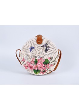 wholesale bali Ready Stock Decoupage Rattan Bag Butterfly Pattern, Fashion Bags