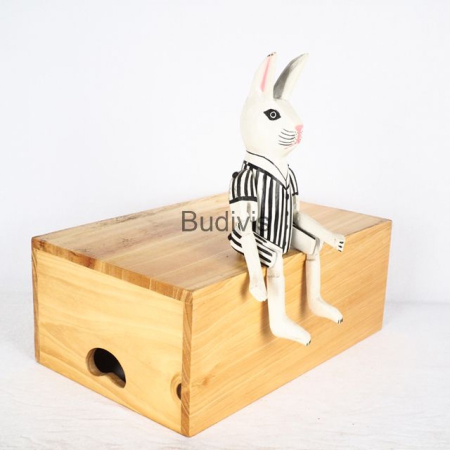 Supplier Wooden Statue Animal Model, Rabbit