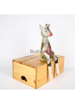 wholesale bali Production Decoupage Wooden Statue Animal Model, Deer, Home Decoration