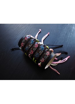wholesale bali Flower Painted Braided Friendship Bracelets, Costume Jewellery