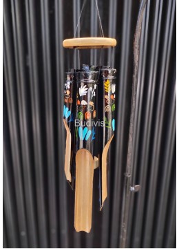 wholesale bali Black Theme Home Decoration Painted Bamboo Wind Chimes, Bamboo Crafts