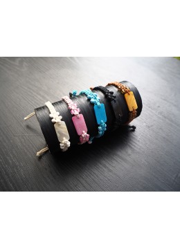 wholesale bali Cotton Braided Friendship Bracelets With Rectangle Shell Décor, Costume Jewellery