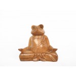 Wooden Animal Figurine Model Yoga Frog