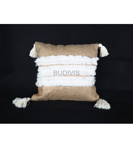 Bali Bohemian Burlap Macrame Hand Knitted Pillowcase