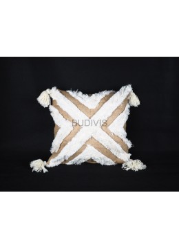 wholesale bali Local Artisan Bohemian Burlap Macrame Hand Knitted Pillowcase, Handicraft