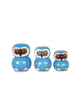 wholesale bali Wholesale Wooden Animal Figurine Owl Model Set 3, Handicraft