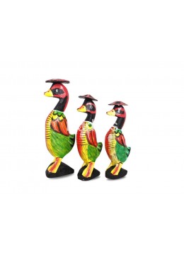 wholesale bali Wholesale Wooden Animal Figurine Duck Model Set 3, Handicraft