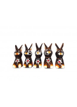 wholesale bali Wholesale Wooden Animal Figurine Rabbit Model Set 5, Handicraft