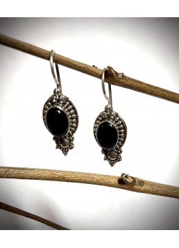 wholesale bali Natural Black Onyx Top Quality Gemstone925 Silver Earring, Costume Jewellery