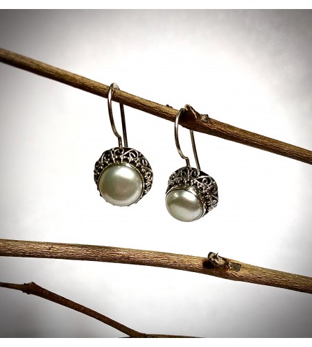 925 Sterling Silver Drop Diameter Ball Teardrop Earrings