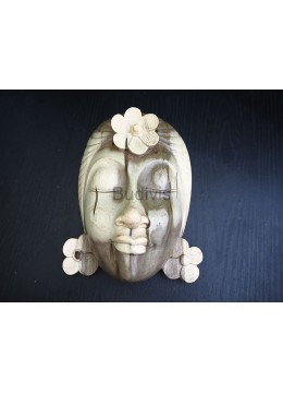 wholesale bali Woman With Flower Wooden Mask Decoration, Home Decoration