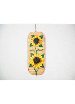wholesale bali Wind Spinner With Sun Flower Hand Painting, Accept Custom Painting, Garden Decoration