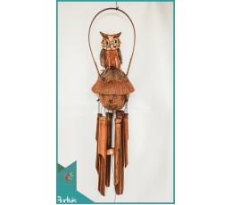 Image of Manufactured Garden Hanging Owl Bamboo Wind Chimes Bamboo Crafts Source: CV.Budivis in Bali, Indonesia