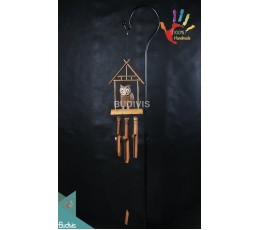 Image of Garden Hanging Owl with House Bamboo Wind Chimes Bamboo Crafts Source: CV.Budivis in Bali, Indonesia