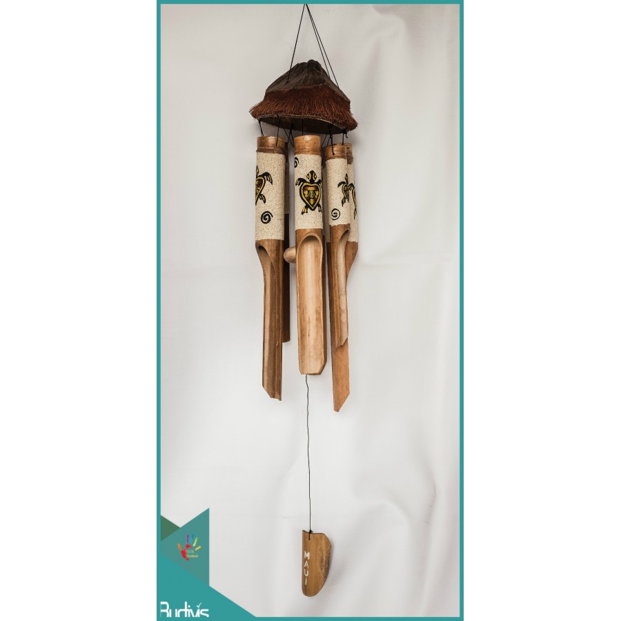Affordable Bird House Garden Hanging Hand Painted Turtle Bamboo Wind Chimes