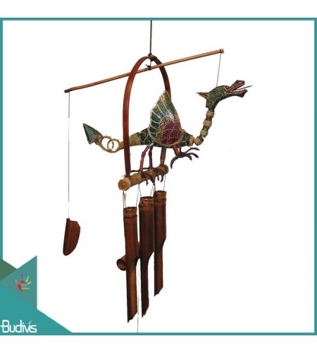 Production Outdoor Hanging Dragon Dot Painted Bamboo Wind Chimes