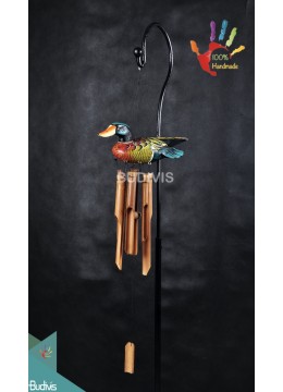 wholesale bali Production Out Door Hanging Wood Duck Bamboo Wind Chimes, Bamboo Crafts