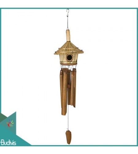 Bali Outdoor Hanging Bird House Natural Bamboo Wind Chimes