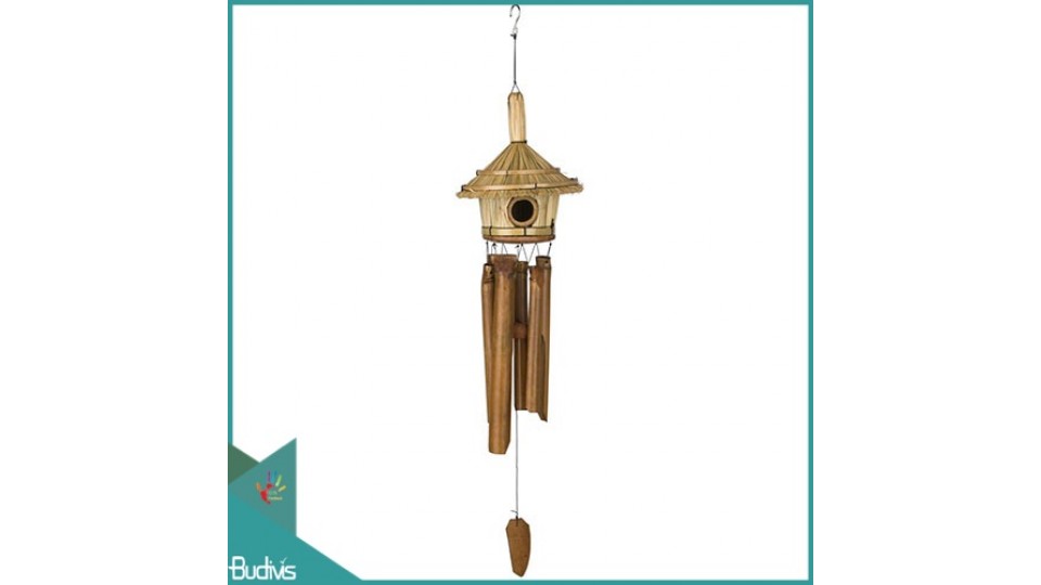 Bali Outdoor Hanging Bird House Natural Bamboo Wind Chimes