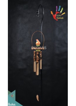 wholesale bali Bird Love Burned Flower Out Door Hanging Bamboo Windchimes, Bamboo Crafts