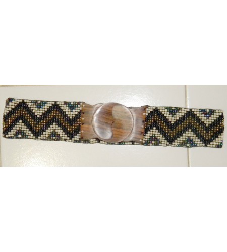 Elastic Beaded Bali Belt For Women With Wooden Clasp Buckle, Beaded Elastic Stretch Belt With Wood Buckle, Colorful, Belt, Handmade, Stretchy Bead Belt