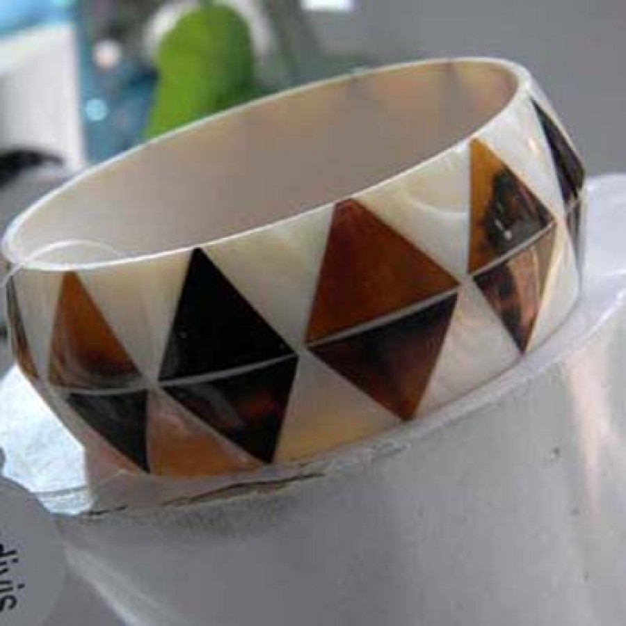 Mosaic Seashell Bracelet Vintage, Shell Bangle Bracelets, Shell Bracelet Inlay Handmade All Size
