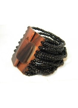 wholesale bali Beaded Bracelet Wood Buckle, Costume Jewellery