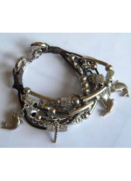 wholesale bali Multi-Cord Charm Bracelet, Costume Jewellery