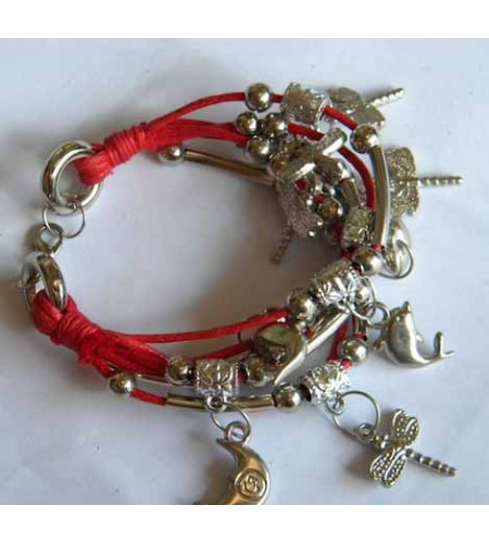 Multi-Cord Charm Bracelet