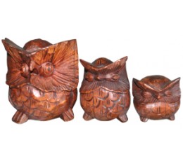 Image of Owl set of 3 Animal Statue Costume Jewellery Source: CV.Budivis in Bali, Indonesia