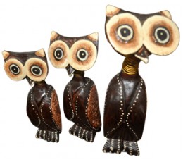 Image of Owl Pair set of 3 Animal Statue Costume Jewellery Source: CV.Budivis in Bali, Indonesia