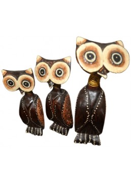 wholesale bali Owl Pair set of 3 Animal Statue, Costume Jewellery