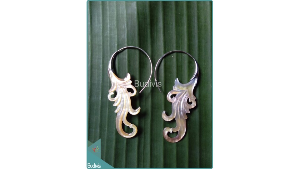 Sea Shell Crafting Earrings Sterling Silver Hook 925