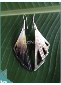 Image of Seashell With Triple Triangle Earring Sterling Silver Hook 925 Costume Jewellery Source: CV.Budivis in Bali, Indonesia