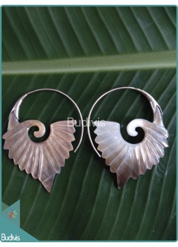 wholesale bali Koru Maori Style Seashell Earrings Sterling Silver Hook 925, Costume Jewellery