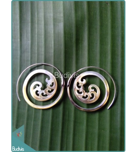 Spiral Koru Earrings Sterling Silver Hook 925