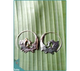 Image of Circle Seashell Carving Earring  Sterling Silver Hook 925 Costume Jewellery Source: CV.Budivis in Bali, Indonesia