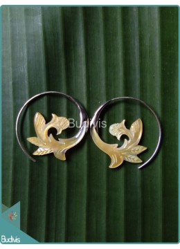 wholesale bali Wooden Black Wing Earrings Sterling Silver Hook 925, Costume Jewellery