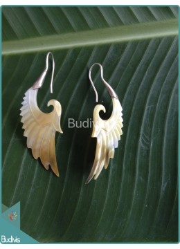 Image of Pearl Shell Carved Earrings Sterling Silver Hook 925 Costume Jewellery Source: CV.Budivis in Bali, Indonesia