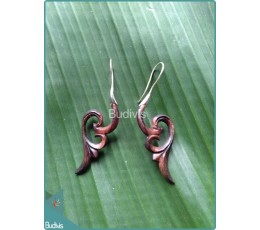 Image of Koru Wing Style Wooden Earrings Sterling Silver Hook 925 Costume Jewellery Source: CV.Budivis in Bali, Indonesia