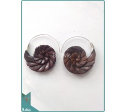 Image of Wooden Snail Earrings Sterling Silver Hook 925 Costume Jewellery Source: CV.Budivis in Bali, Indonesia