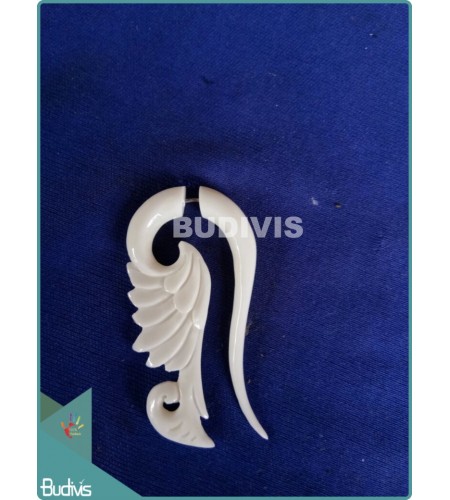 High-Quality Wing Bone Carving Earrings Sterling Silver Hook 925