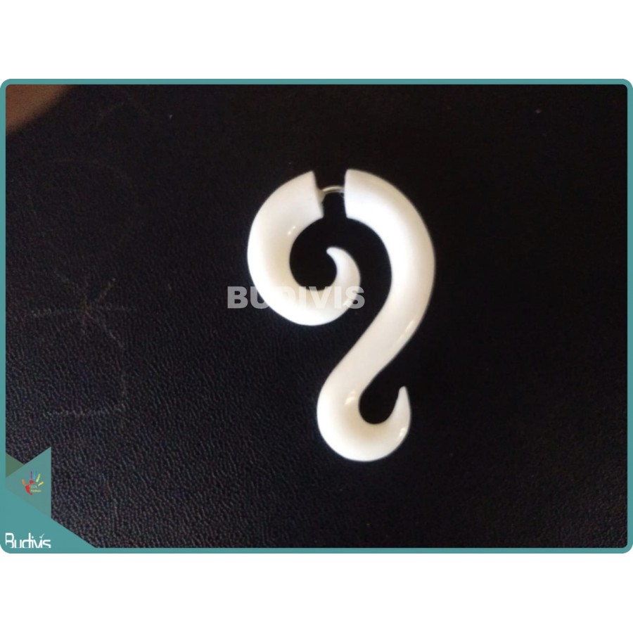 Bone Double Spiral Tribal Earrings Sterling Silver Hook 925