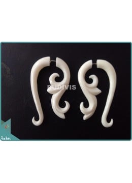 wholesale bali Bone White Lotus Flower Tribla Earrings Sterling Silver Hook 925, Costume Jewellery