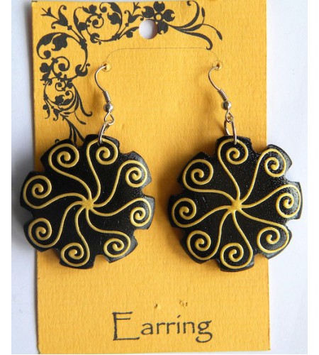 Beaded Wood Earring